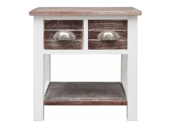Mesa auxiliar madera de Paulownia marrón 40x40x40 cm