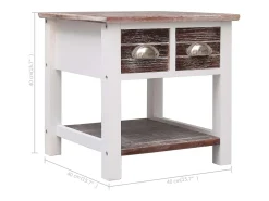 Mesa auxiliar madera de Paulownia marrón 40x40x40 cm