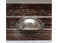 Mesa auxiliar madera de Paulownia marrón 40x40x40 cm