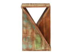 Mesa auxiliar madera maciza reciclada 35x35x55 cm