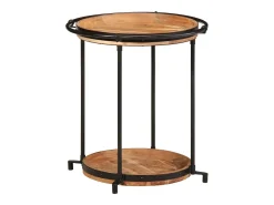 Mesa auxiliar madera maciza de acacia Ø55x60 cm
