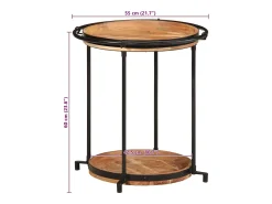 Mesa auxiliar madera maciza de acacia Ø55x60 cm