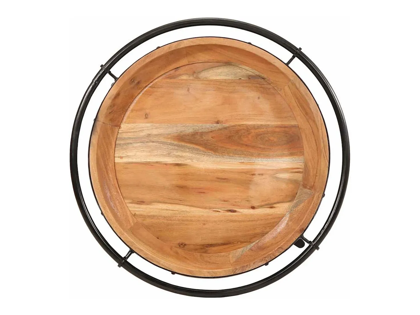 Mesa auxiliar madera maciza de acacia Ø55x60 cm