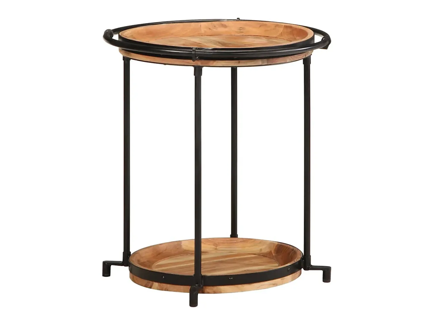 Mesa auxiliar madera maciza de acacia Ø55x60 cm
