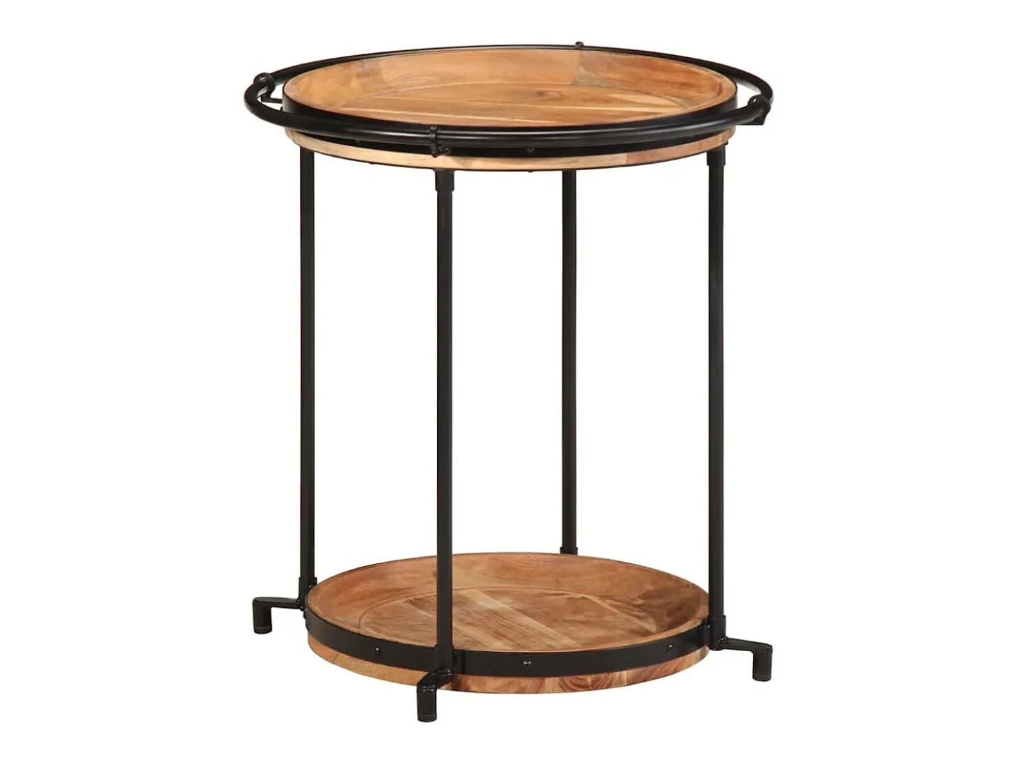 Mesa auxiliar madera maciza de acacia Ø55x60 cm