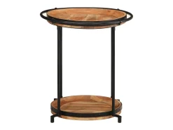 Mesa auxiliar madera maciza de acacia Ø55x60 cm