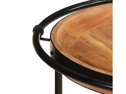 Mesa auxiliar madera maciza de acacia Ø55x60 cm