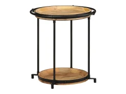 Mesa auxiliar madera maciza de mango Ø55x60 cm