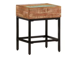 Mesa auxiliar madera maciza reciclada 40x30x51 cm