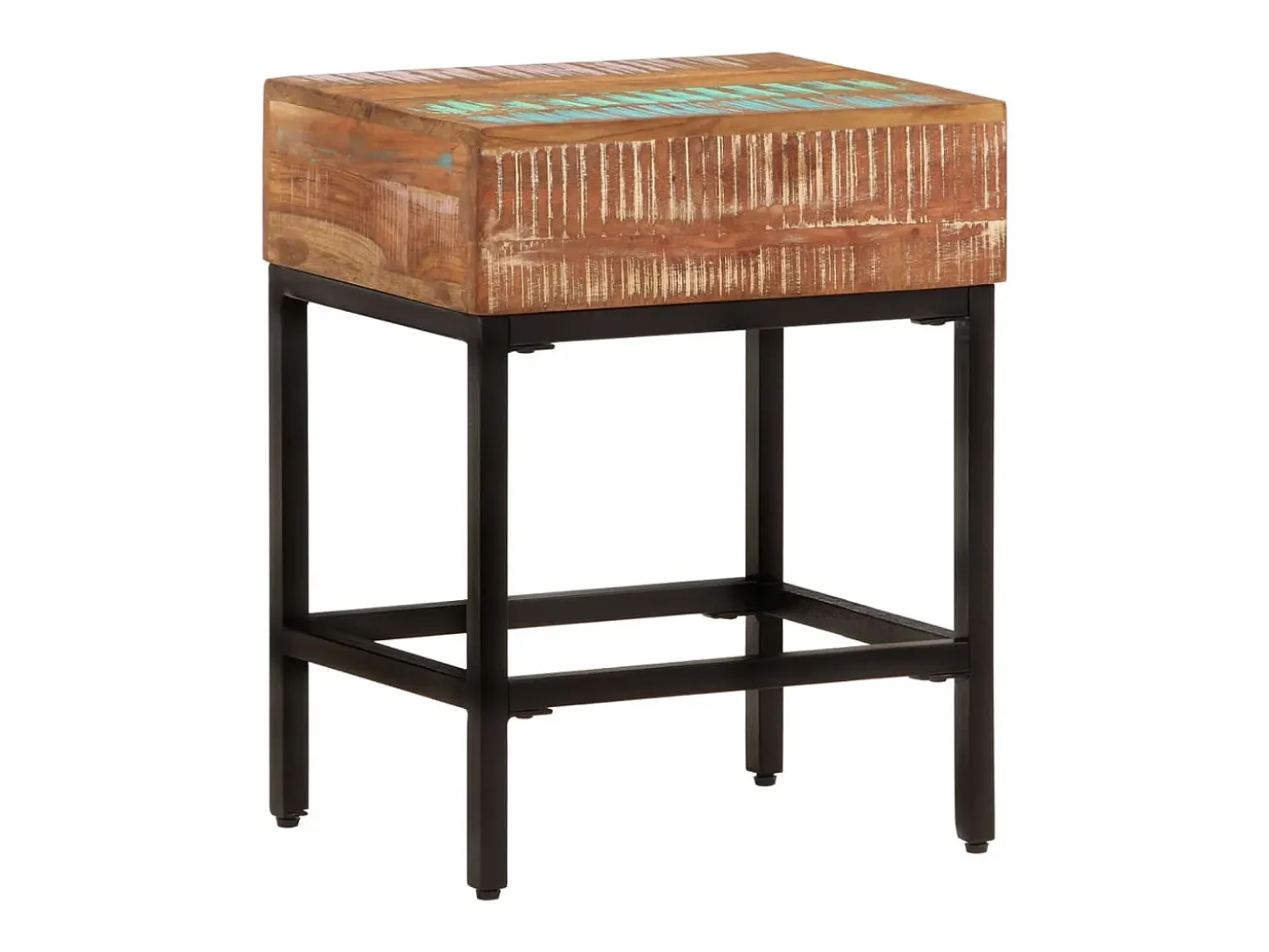 Mesa auxiliar madera maciza reciclada 40x30x51 cm
