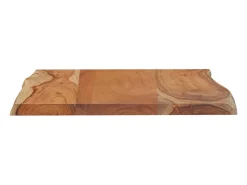 Mesa auxiliar madera maciza acacia borde natural 50x40x2,5 cm