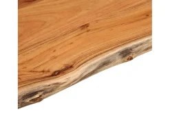 Mesa auxiliar madera maciza acacia borde natural 50x40x2,5 cm