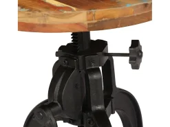 Mesa auxiliar madera reciclada y hierro fundido 45x(45-62) cm ES710052