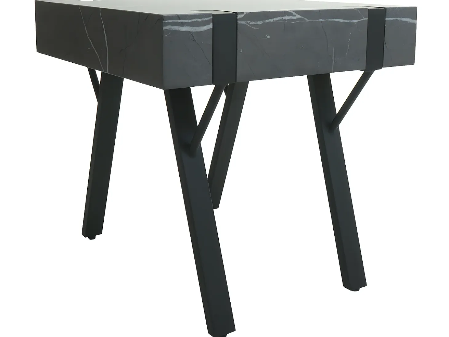 Mesa auxiliar MCW-L54, aspecto mármol gris