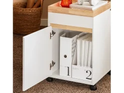 Mesa Auxiliar Mesa de Centro con 1 Puerta ASK03-W SoBuy ES