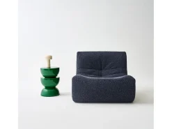 Mesa auxiliar, mesita metal efecto glassy verde oscuro