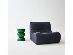 Mesa auxiliar, mesita metal efecto glassy verde oscuro