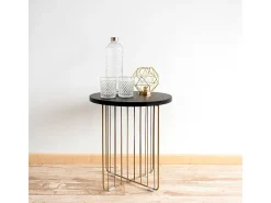 Mesa auxiliar MOA Vinthera forma redonda negro Ø44x47,8 cm