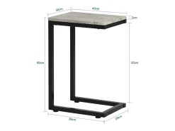 Mesa Auxiliar Moderna Mesa de Centro Mesa Portátil 30 x 60 x 40 cm FBT44-HG SoBuy ES