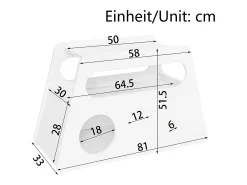 Mesa auxiliar móvil con estantes de almacenaje, aparador - 81x33x51,5 cm - MDF - Blanco