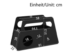 Mesa auxiliar móvil con estantes de almacenaje, aparador - 81x33x51,5 cm - MDF - Negro