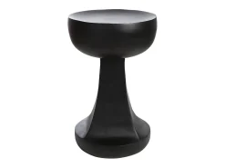 Mesa auxiliar negra Marguerite elegante de metal para una sala de estar moderna