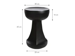 Mesa auxiliar negra Marguerite elegante de metal para una sala de estar moderna