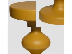 Mesa auxiliar o mesita de metal mostaza