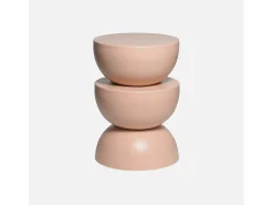 Mesa auxiliar o mesita de metal nude