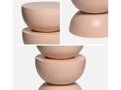 Mesa auxiliar o mesita de metal nude