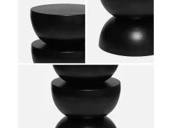 Mesa auxiliar o mesita de metal negro