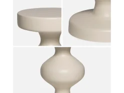 Mesa auxiliar o mesita de metal crema