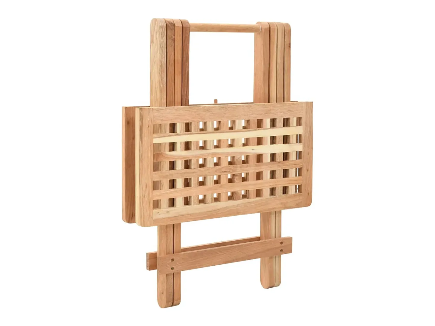 Mesa auxiliar plegable de madera maciza de nogal 50x50x49 cm