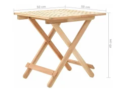 Mesa auxiliar plegable de madera maciza de nogal 50x50x49 cm
