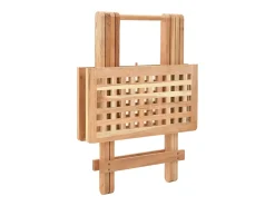 Mesa auxiliar plegable de madera maciza de nogal 50x50x49 cm