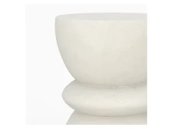 Mesa auxiliar redonda blanca en fibra de arcilla efecto cemento D35 cm - Maupiti