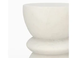 Mesa auxiliar redonda blanca en fibra de arcilla efecto cemento D35 cm - Maupiti
