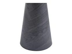 Mesa auxiliar redonda colección CARVELA – Decoración gris oscuro – Borde elevado – D45 x H57 cm