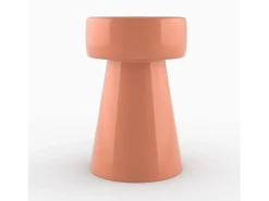 Mesa auxiliar redonda de metal naranja - Athéna