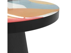 Mesa auxiliar redonda de metal multicolor y negro D40,5 cm - Cheyenne