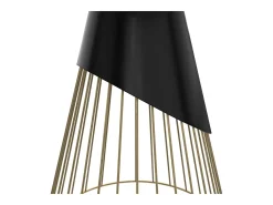 Mesa auxiliar redonda de metal negro y latón D45 cm - Corry