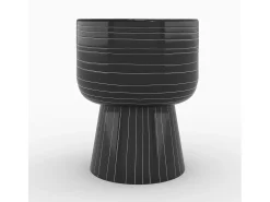Mesa auxiliar redonda de metal negro - Zita
