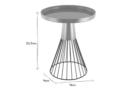 Mesa auxiliar redonda de acero lacado mostaza y dorado 41 cm diám. SPLEEN