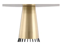 Mesa auxiliar redonda de acero lacado mostaza y dorado 41 cm diám. SPLEEN