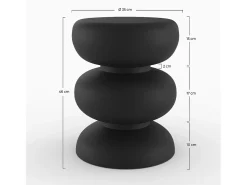 Mesa auxiliar redonda de metal negro - Cléo
