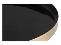 Mesa auxiliar redonda de acero lacado negro y dorado 41 cm diám. SPLEEN