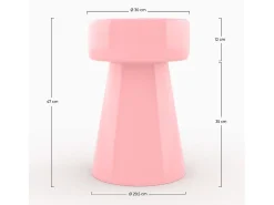 Mesa auxiliar redonda de metal rosa - Athéna