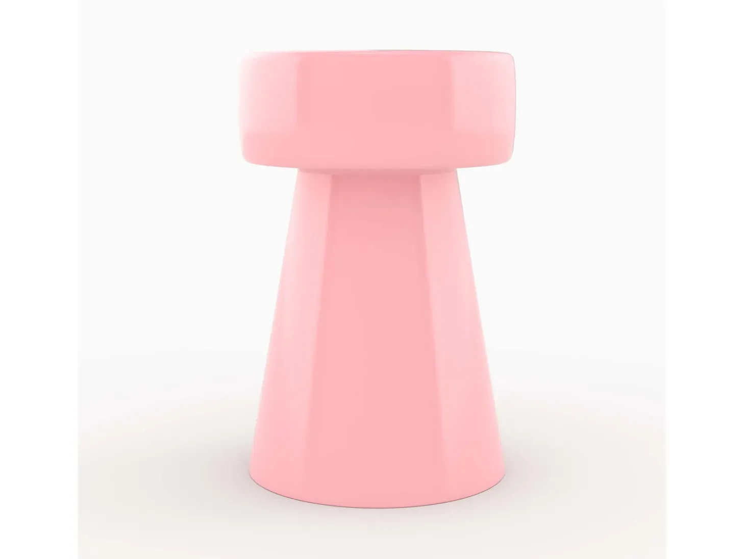 Mesa auxiliar redonda de metal rosa - Athéna