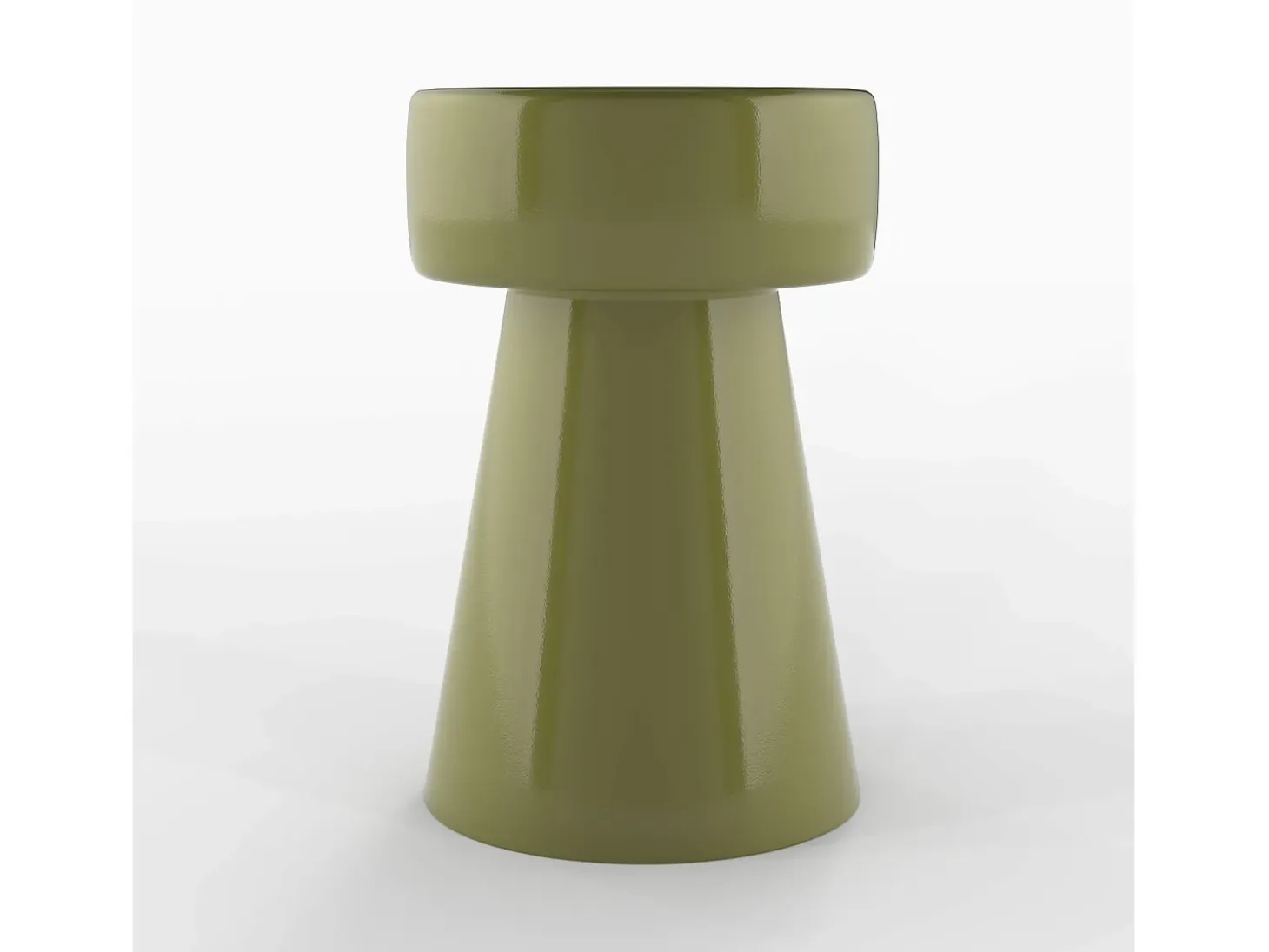 Mesa auxiliar redonda de metal verde - Athéna