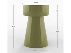 Mesa auxiliar redonda de metal verde - Athéna